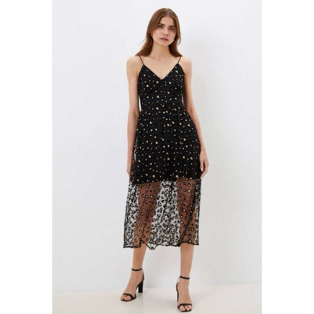 Never Fully Dressed Animal Mesh Strappy Dress Size 20 NWT Glam Party Going Out